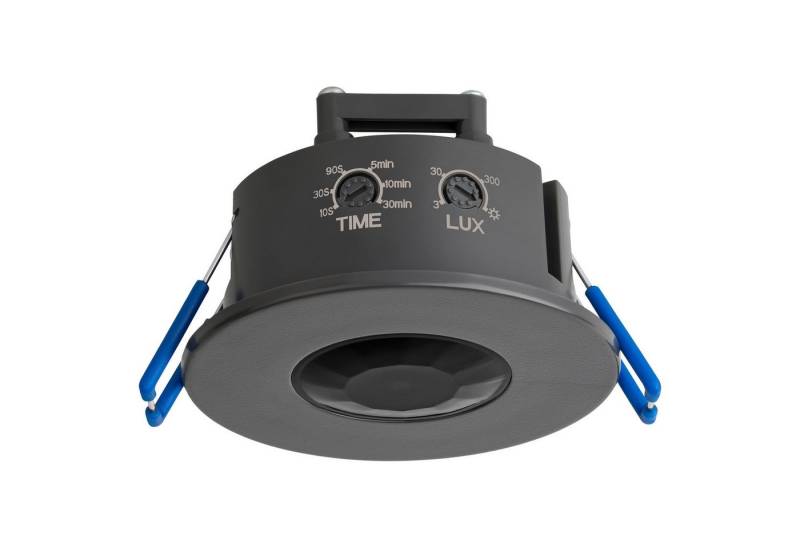 SEBSON Bewegungsmelder Infrarot Sensor Unterputz Decke - programmierbar Reichweite 8m 360°, (1-St), Einbauloch: Ø63-66mm, LED geeignet 1.000W, 230V, 3 Draht von SEBSON