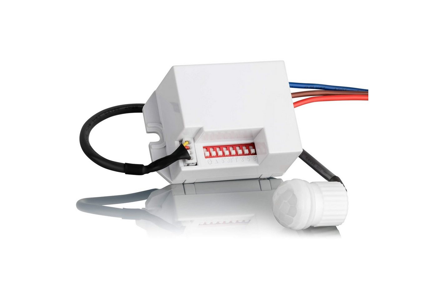 SEBSON Bewegungsmelder Mini Bewegungsmelder Unterputz programmierbar Infrarot LED geeignet von SEBSON