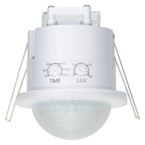 SEBSON Bewegungsmelder Unterputz Außen 20m / 360° - Präsenzmelder 6m / 360° - Decken Montage programmierbar, Infrarot Sensor LED geeignet, 3-Draht SEBSON Bewegungsmelder Unterputz Außen 20m / 360° - Präsenzmelder 6m / 360° - Decken Montage programmierbar, Infrarot Sensor LED geeignet, 3-Draht von SEBSON