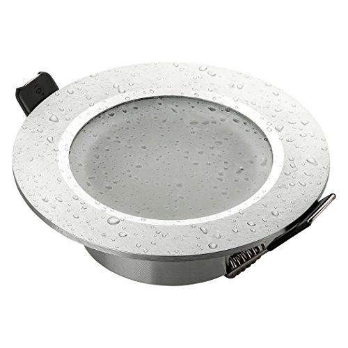 SEBSON Gehäuse für Einbaustrahler Bad IP44 mit GU10 Fassung LED Halogen 230V - Einbaurahmen Aluminium, Lochdurchmesser 70mm (min. 67mm, max. 83mm) für Deckenbeleuchtung von SEBSON