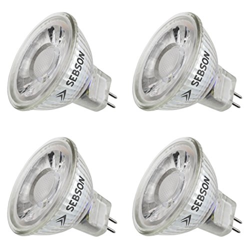 SEBSON LED Lampe GU5.3/ MR16 warmweiss 5W, ersetzt 35W Halogenlampe, 420lm, LED Leuchtmittel Spot 36°, 12V DC, 4er Pack von SEBSON