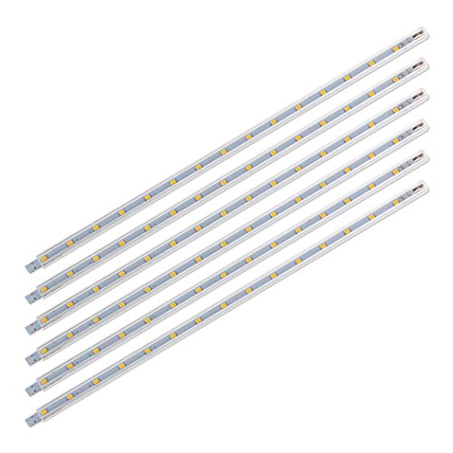 SEBSON LED Leiste 12V warmweiß 6-tlg., Lichtleiste 30cm mit Netzteil, Schalter und Verbindungkabeln, flache Unterbauleuchte Küche, Regal, Schrank - 9x7x300mm von SEBSON