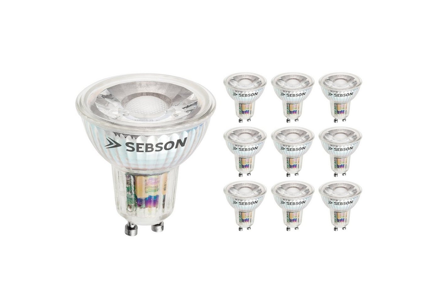 SEBSON LED-Leuchtmittel GU10 LED Lampe 5W warmweiß 380lm 3000K 230V Leuchtmittel - 10er Pack von SEBSON