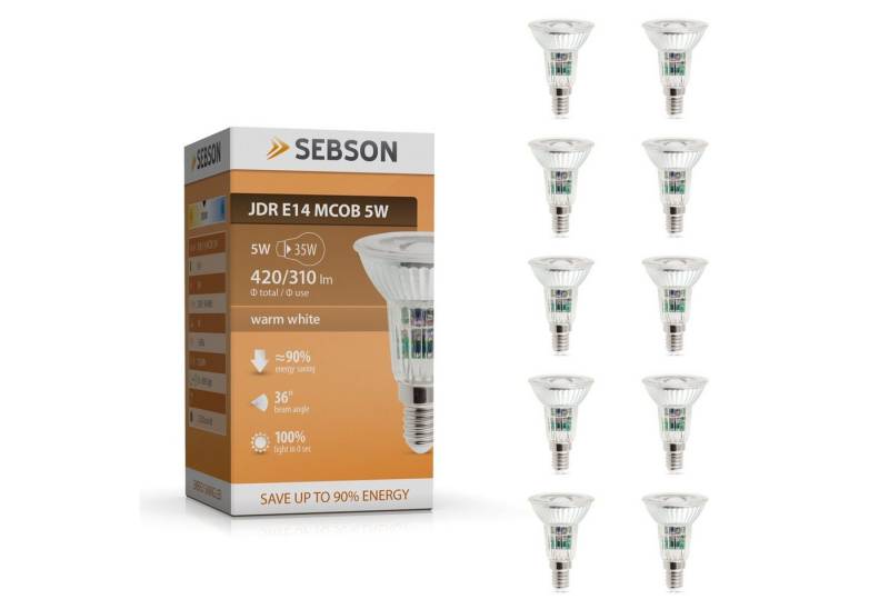 SEBSON LED-Leuchtmittel LED Lampe E14 5W warmweiß 420lm Spot 230V - 10er Pack von SEBSON