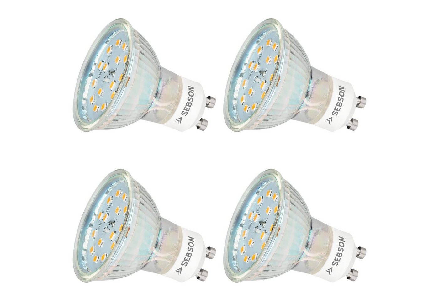 SEBSON LED-Leuchtmittel LED Lampe GU10 5W warmweiß 3000k 420lm 230V Leuchtmittel - 4er Pack von SEBSON