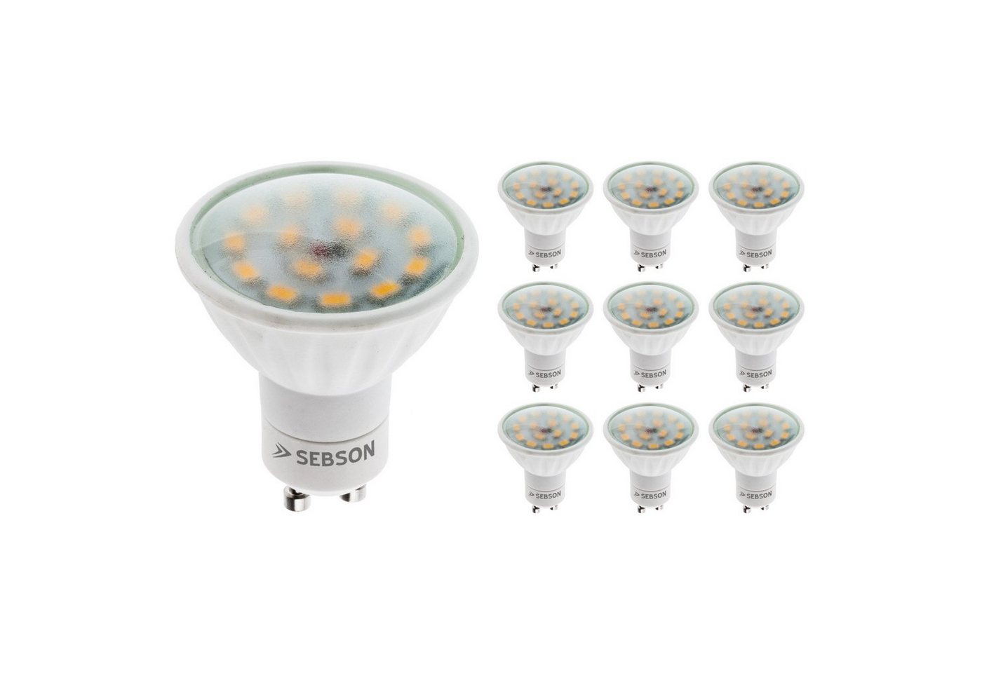 SEBSON LED-Leuchtmittel LED Lampe GU10 warmweiß 5W Strahler 230V Leuchtmittel, GU10, 10 St., Warmweiß, Einbaustrahler 230V von SEBSON