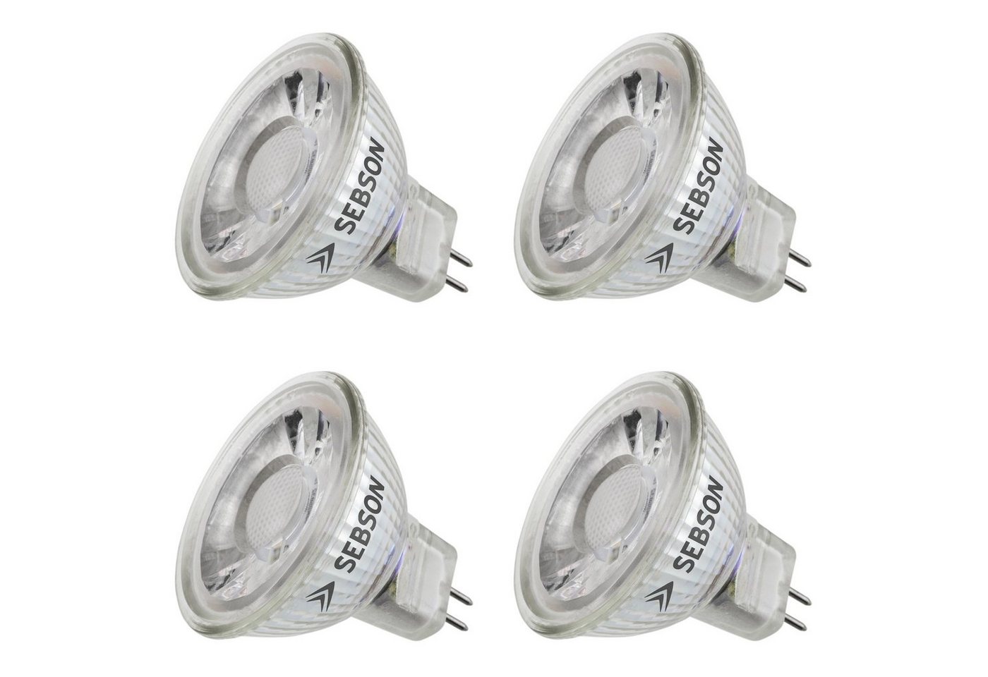 SEBSON LED-Leuchtmittel LED Lampe GU5.3/ MR16 warmweiss 5W Leuchtmittel Spot 12V - 4er Pack von SEBSON