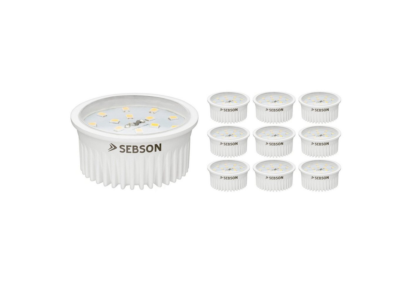 SEBSON LED-Leuchtmittel LED Modul 5W ultra flach ø50x26mm Einbaustrahler 230V - 10er Pack von SEBSON