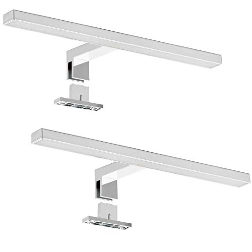 SEBSON LED Spiegelleuchte 30cm 2er Set, Bad IP44, Aufbauleuchte + Klemmleuchte, neutralweiß 4000K, 300x95x41mm, 5W, 400lm, Schminklicht von SEBSON