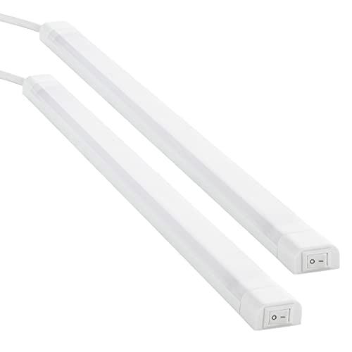 SEBSON LED Unterbauleuchte Küche 50cm - 2er Set - 4000K Neutralweiß, LED Lichtleiste mit Stecker und Schalter 230V, Indirekte Beleuchtung, Schrankbeleuchtung 24x13x500mm von SEBSON