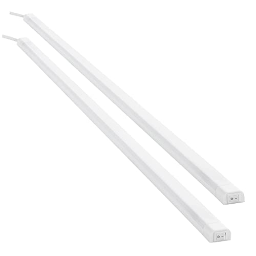 SEBSON LED Unterbauleuchte Küche 80cm - 2er Set - 4000K Neutralweiß, LED Lichtleiste mit Stecker und Schalter 230V, Indirekte Beleuchtung, Schrankbeleuchtung 24x13x800mm von SEBSON