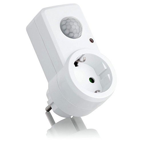 SEBSON Zwischenstecker mit PIR Bewegungsmelder, Sensor Steckdose programmierbar, max. 1200W Glühlampe, max. 300W LED, IP20 von SEBSON