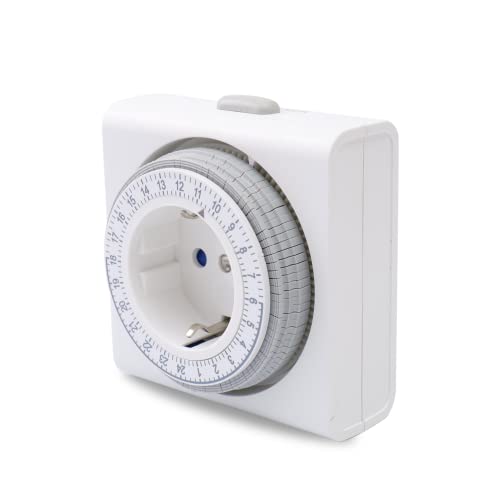 SEC 24 Mechanische Zeitschaltuhr Steckdose mit Schalter,Analog Timer für Steckdose Innen,96 Schalter Segmente,15Min. Intervall,24 Stunden,Strom Energiekosten Sparen,1 Pack SEC 24 Mechanische Zeitschaltuhr Steckdose mit Schalter,Analog Timer für Steckdose Innen,96 Schalter Segmente,15Min. Intervall,24 Stunden,Strom Energiekosten Sparen,1 Pack von SEC 24