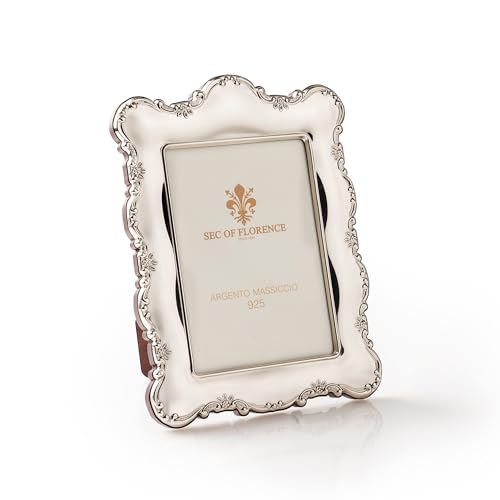 SEC OF FLORENCE Bilderrahmen aus massivem 925er Sterlingsilber, gestempelt mit Mahagoni-Rückwand, 7397/10 x 15 cm, 10 x 15 cm SEC OF FLORENCE Bilderrahmen aus massivem 925er Sterlingsilber, gestempelt mit Mahagoni-Rückwand, 7397/10 x 15 cm, 10 x 15 cm von SEC OF FLORENCE