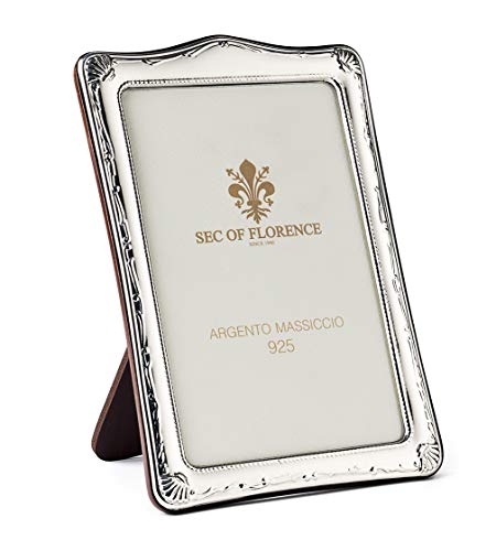 SEC OF FLORENCE Solid 925 Sterling Silber Photo Picture Frame 7376/10 x 15 cm - 3,9 x 5,9 Zoll von SEC OF FLORENCE