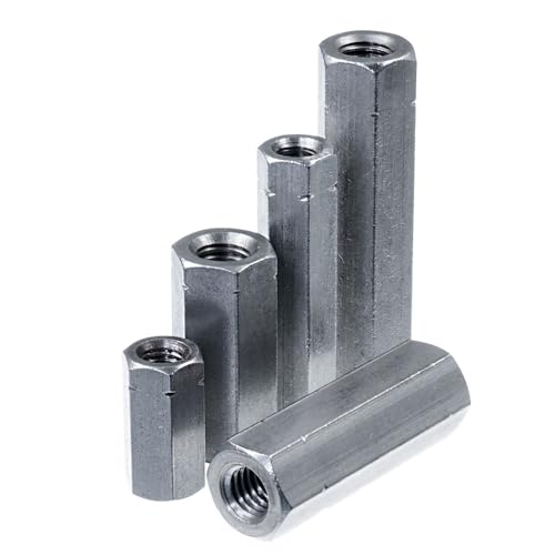 SECCARO Gewindemuffe M10 x 40 mm, Edelstahl V2A VA A2, Sechskant-Ausführung, durchgehendes Innengewinde, 20 Stück von SECCARO