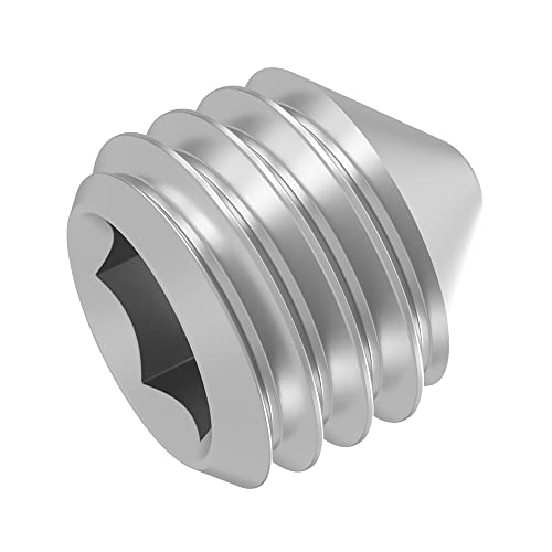 SECCARO Gewindestift mit Spitze M8 x 8 mm, Edelstahl V2A VA A2, DIN 914 / ISO 4027, Innensechskant, 20 Stück von SECCARO