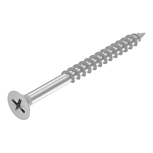 SECCARO Spanplattenschraube 4 x 45 mm, Edelstahl V2A VA A2, Holzschraube mit Teilgewinde, Kreuzschlitz/PZ, 200 Stück von SECCARO