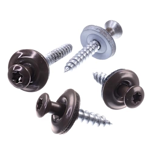 SECCARO Spenglerschraube 4,5 x 45 mm, RAL 8014 sepiabraun, Edelstahl A2, EPDM-Dichtscheibe 15 mm, TX/Innensechsrund, 100 Stück von SECCARO