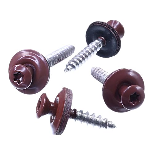 SECCARO Spenglerschraube 4,5 x 65 mm, RAL 3009 oxidrot, Edelstahl A2, EPDM-Dichtscheibe 15 mm, TX/Innensechsrund, 75 Stück von SECCARO