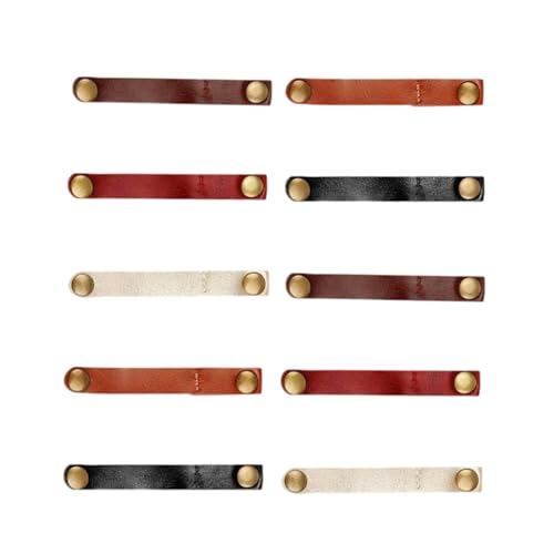 SECFOU 10 Stück Retro Leder Kabel Organizer Praktische Ohrhörer Wickler USB Kabelclips für Aufgeräumte Schreibtische und Kabelmanagement von SECFOU