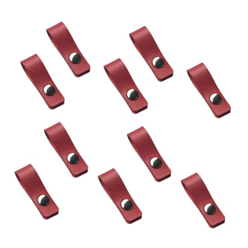 SECFOU 10 Stück Teiliges Weinroter Kabel Organizer aus Mikrofaser PU Leder mit Metallverschluss Kompakte Kabelhalter für Datenleitungen Wiederverwendbare Kabelaufbewahrung und SECFOU 10 Stück Teiliges Weinroter Kabel Organizer aus Mikrofaser PU Leder mit Metallverschluss Kompakte Kabelhalter für Datenleitungen Wiederverwendbare Kabelaufbewahrung und von SECFOU