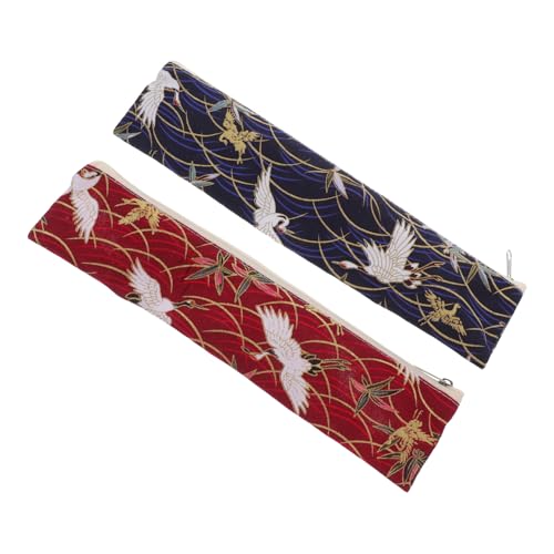 SECFOU 2er Set Japanische Bestecktaschen Mit Reißverschluss Stilvolle Utensilien Aufbewahrung Für Unterwegs & Mit Muster Ideal Für Picknick Und Reisen von SECFOU