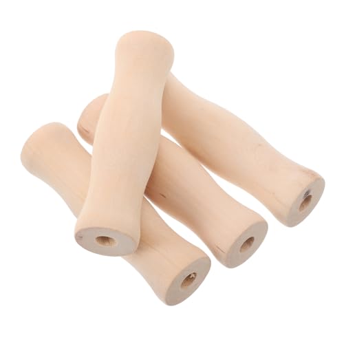SECFOU 4 Stück Teiliges Holzgriffe für Küchenutensilien mit Rutschfester Hitzebeständiger Oberfläche Bbq Grill Zubehör Vielseitig für Grillen Camping und Outdoor Kochen Geeignet von SECFOU