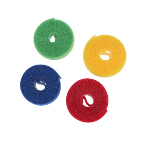 SECFOU 4 Stück Wiederverwendbare Nylon Kabelbinder mit Klettband Bunte Kabelorganizer für Kabelmanagement Selbstklebende Kabelstraps für Büro Zuhause und Outdoor von SECFOU