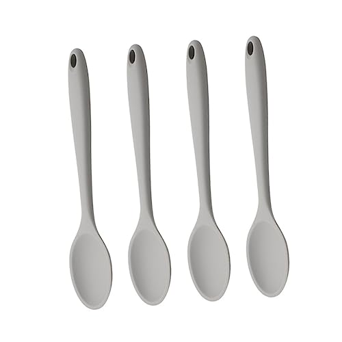 SECFOU 4Stücke Silikonlöffel Hitzebeständige Ergonomische Rühr und Servierlöffel für Suppen und Lebensmittelecht für Restaurants und Zuhause von SECFOU