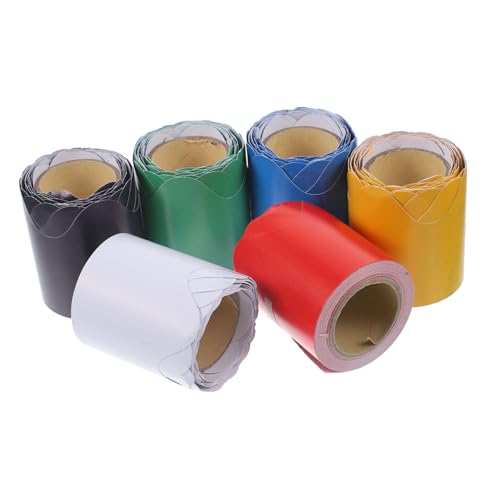 SECFOU 6 Rollen Dekoratives Randpapier pro Bunte Pinnwand Bordüren für Klassenzimmer und Festivaldekoration Wave Border Trim Einfache Anwendung ohne Kleber Vielseitig für DIY und Handwerk von SECFOU