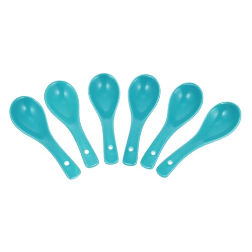 SECFOU 6 Stück Teiliges Keramik suppenlöffel Praktische Vielseitige Esslöffel aus Gesundem Porzellan Glatte Oberfläche Handliche für Suppe Reis und Desserts Modisches Design von SECFOU