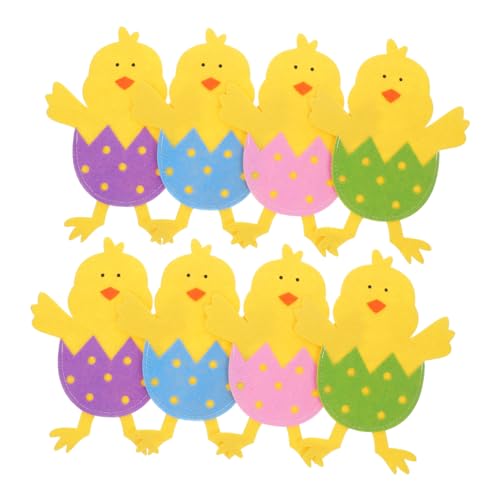 SECFOU 8stücke Teiliges Ostern Besteckhalter Im Cartoon-hühnchen-design Dekorative Utensil-taschen Aus Filz Für Tischbedarf Für Fröhliche Feiertagsfeiern Und Anlässe von SECFOU