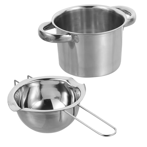 SECFOU Edelstahl Schokoladen schmelztopf Doppelkochtopf mit Schmelzbehälter Hitzebeständig Auslaufsicher für Butter Käse Wachs Backen und Kochen von SECFOU