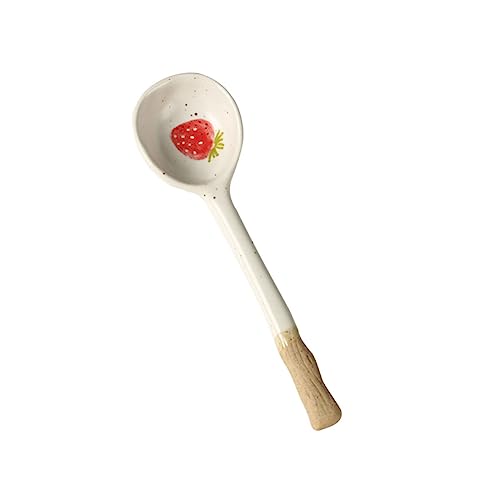 SECFOU Keramischer Dessertlöffel Retro Asiatischer Stil Für Suppen Desserts Und Getränke Hochwertige Keramik Angenehmes Handgefühl Leicht Zu Reinigen Für Alltag von SECFOU