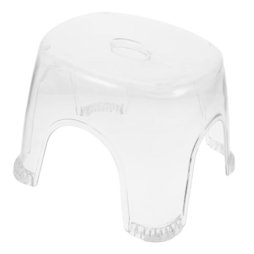 SECFOU Transparenter Duschhocker Duschstühle Tritthocker Aus Kunststoff Badesitz Duschsitze Fußhocker Badezimmerhocker Kleiner Hocker Durchsichtiger Stuhl Töpfchensitz von SECFOU