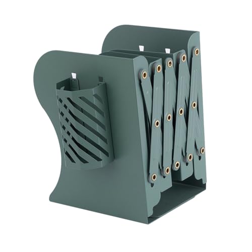 SECFOU Verstellbare Metall Buchstütze mit Stifthalter Ausziehbarer Buchhalter für Schreibtisch Robust und Rostfrei für Büro Schule Zuhause und Bibliothek von SECFOU