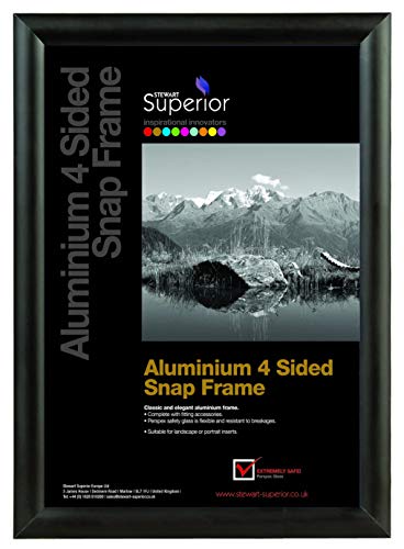 Seco A0 Schnapprahmen, Aluminium, 4-seitig, 25 mm - Schwarz von SECO