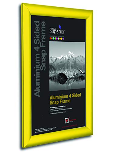 Seco A3 Aluminium 4-seitig, 25 mm Frontlader-Bilder-/Posterrahmen - Gelb von SECO