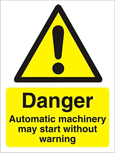 Seco Danger Automatic Machinery May Start Without Warning Schild, 300 mm x 400 mm, selbstklebendes Vinyl Seco Danger Automatic Machinery May Start Without Warning Schild, 300 mm x 400 mm, selbstklebendes Vinyl von SECO