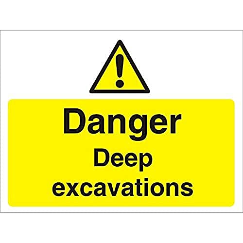 Seco Danger Deep Excavations Schild, 600 mm x 450 mm, geriffelte Tafel von SECO
