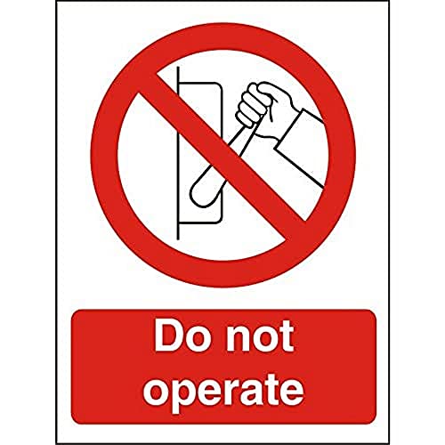 Seco Do Not Operate Schild, 200 mm x 300 mm – 1 mm halbstarrer Kunststoff von SECO