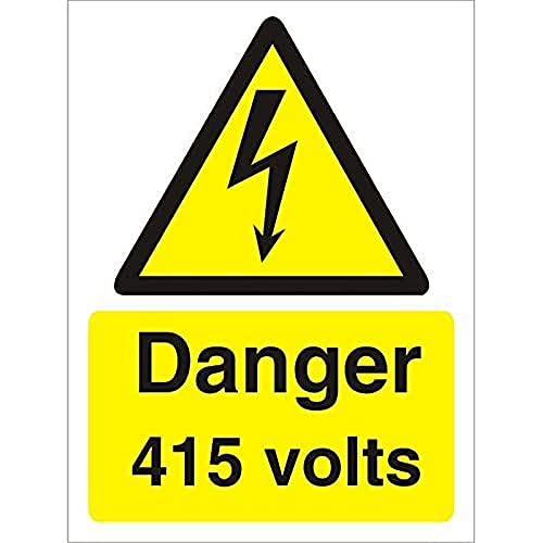Seco Schild "Danger 415 Volts", 200 x 300 mm, 1 mm, halbstarrer Kunststoff von SECO