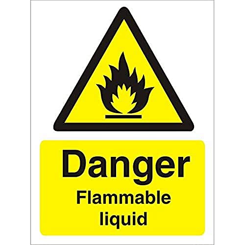 Seco Schild "Danger Flammable Liquid", 200 x 300 mm, 1 mm, halbstarrer Kunststoff von SECO