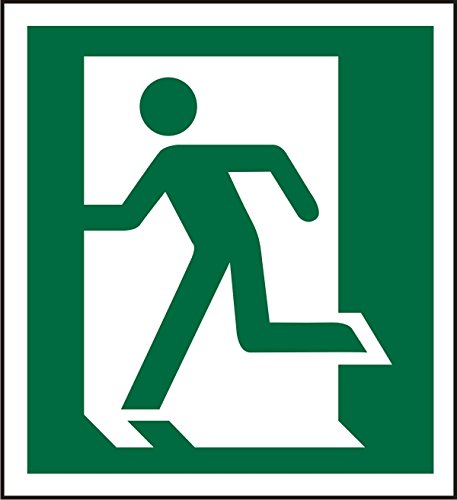 Seco Schild "Fire Exit" – Mann läuft durch die Tür links, 150 mm x 150 mm – selbstklebendes Vinyl Seco Schild "Fire Exit" – Mann läuft durch die Tür links, 150 mm x 150 mm – selbstklebendes Vinyl von SECO