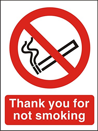 Seco Schild "Thank You For Not Smoking", A5 (148 mm x 210 mm), 1 mm halbstarrer Kunststoff von SECO