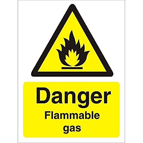Seco Schild "Danger Flammable Gas", 150 x 200 mm, 1 mm, halbstarrer Kunststoff von SECO