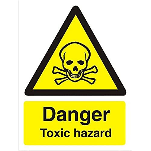 Seco Schild mit Aufschrift "Danger Toxic Hazard", 200 x 300 mm, 1 mm, halbstarrer Kunststoff von Stewart Superior
