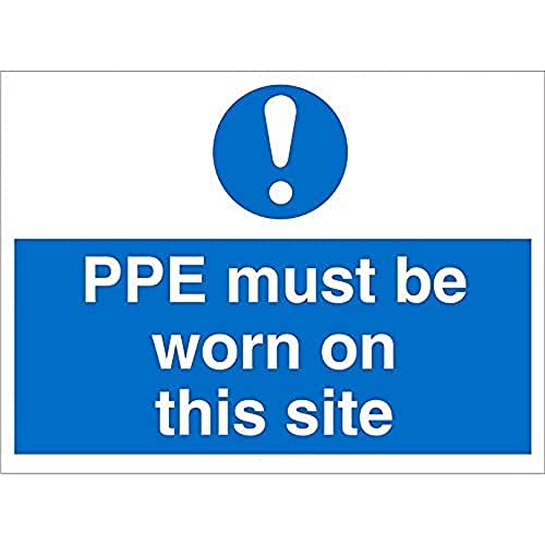 Seco Schild mit Aufschrift "PPE Must Be Worn On This Site", 600 mm x 450 mm, geriffelte Tafel Seco Schild mit Aufschrift "PPE Must Be Worn On This Site", 600 mm x 450 mm, geriffelte Tafel von SECO