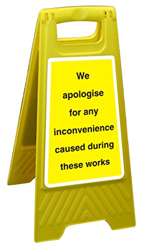 Seco Schild mit Aufschrift "We Apologise for Any Inconvenience Caused During These Works", 300 x 600 mm, Polypropylen Seco Schild mit Aufschrift "We Apologise for Any Inconvenience Caused During These Works", 300 x 600 mm, Polypropylen von SECO